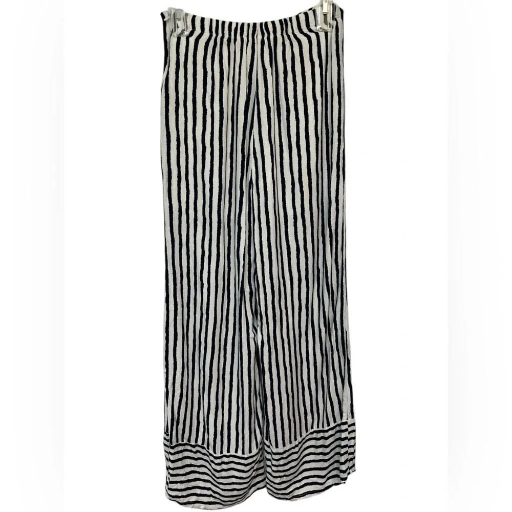 Urban Romantics Striped Black and White Wide Leg Pants